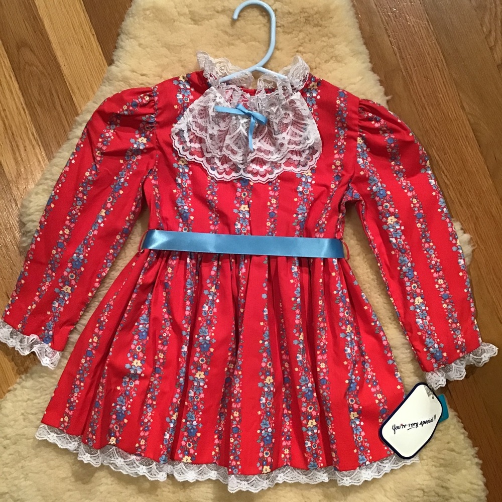 Vintage Nana’s Pet red floral dress